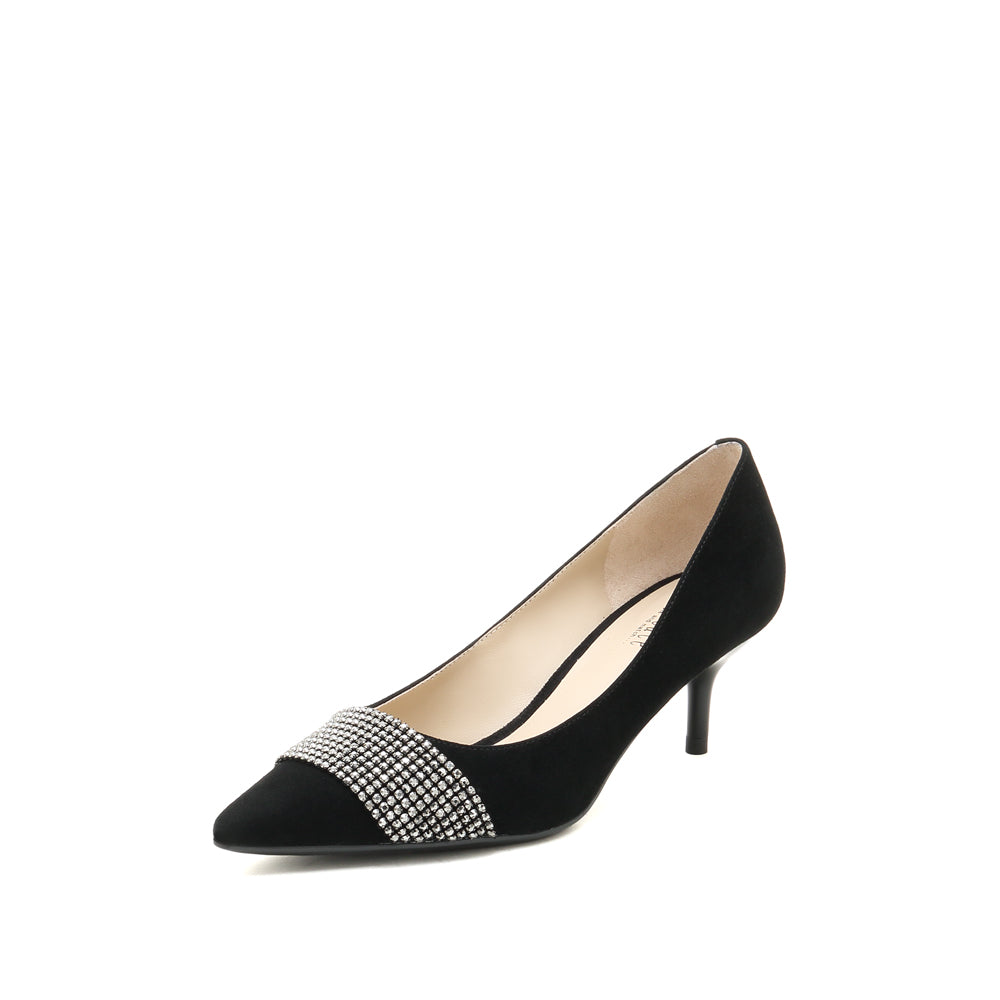 Crystal-embellished Suedu Point Toe Pumps