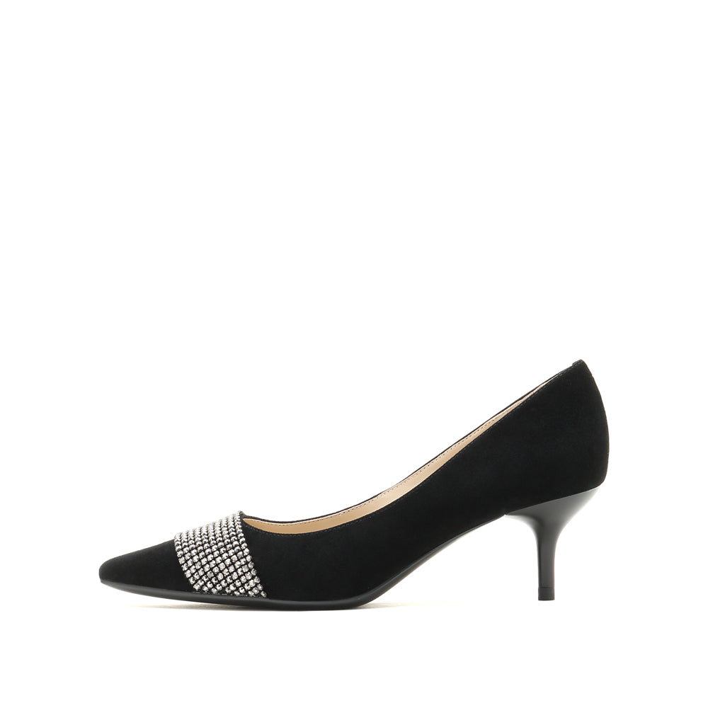 Crystal-embellished Suedu Point Toe Pumps