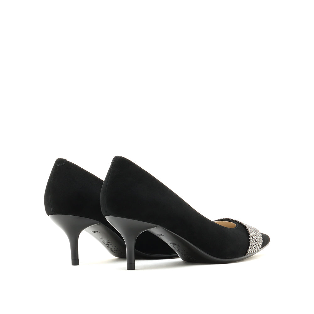 Crystal-embellished Suedu Point Toe Pumps