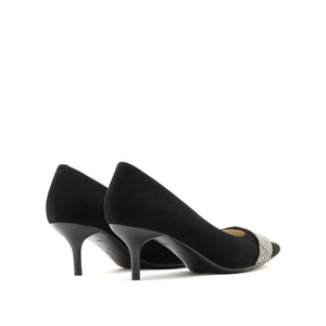 Crystal-embellished Suedu Point Toe Pumps