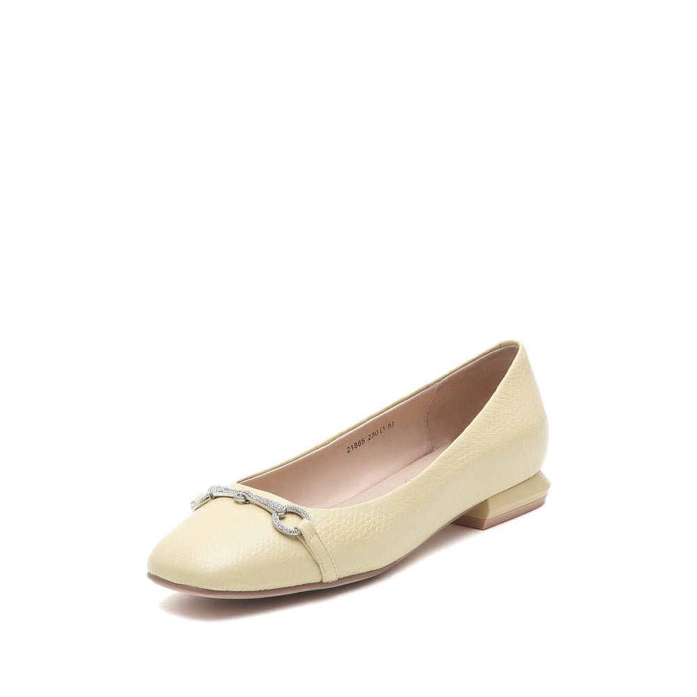 Embossed Leather Ballet Flats