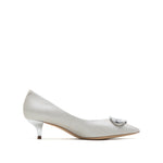 JP Buckle Pumps in Pearlized Kid Leather