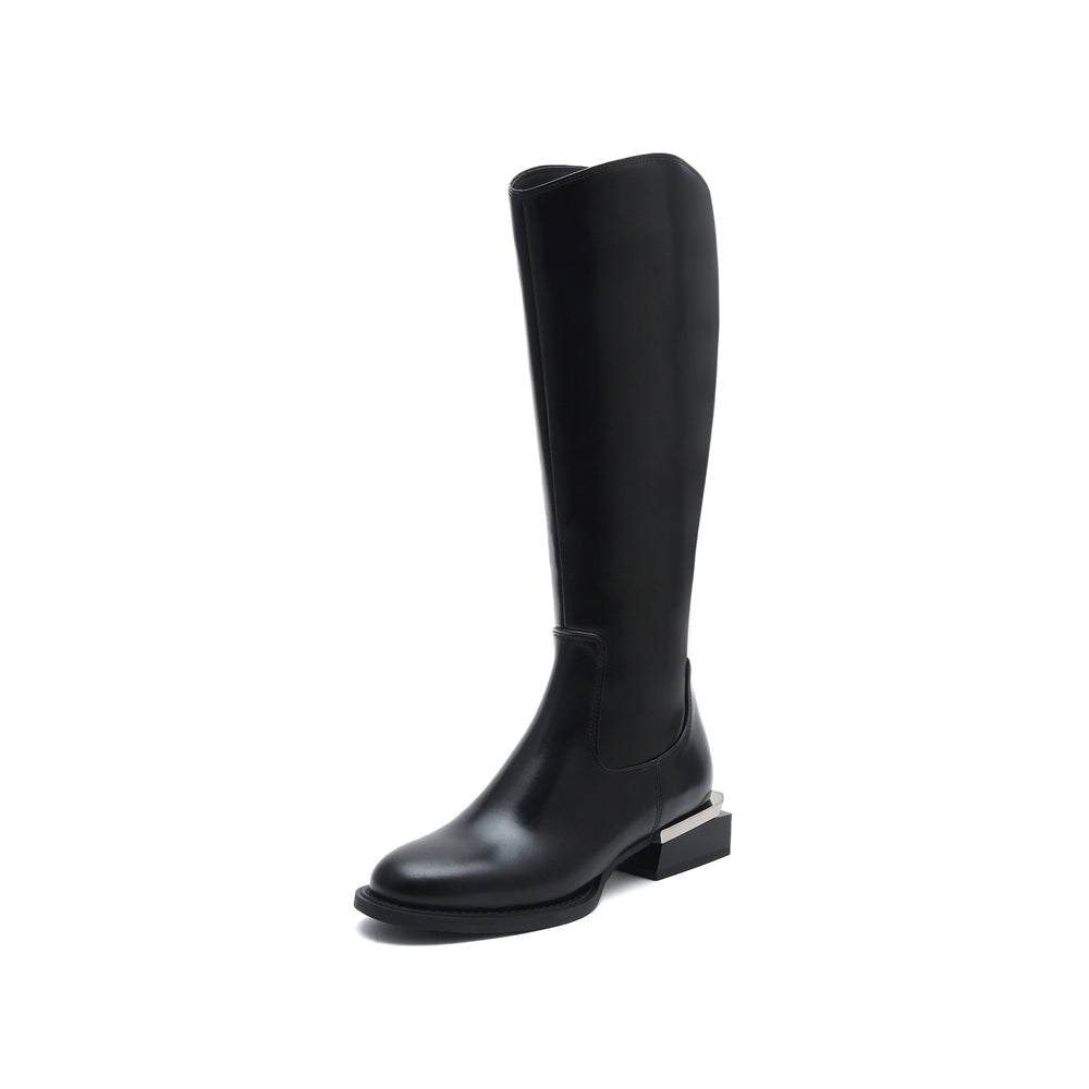 Metal Heel Riding Boots
