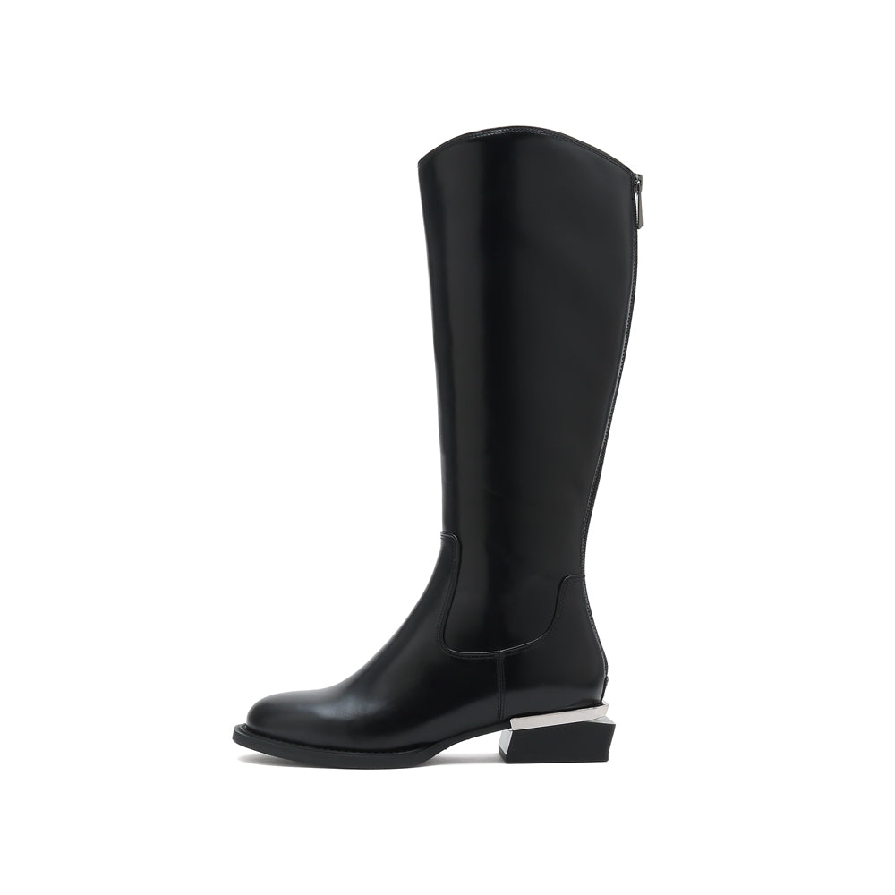 Metal Heel Riding Boots