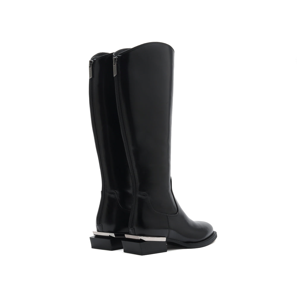 Metal Heel Riding Boots