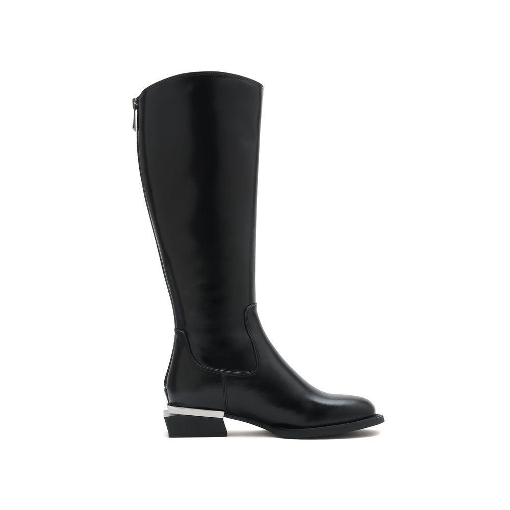 Metal Heel Riding Boots