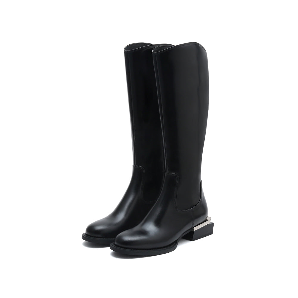 Metal Heel Riding Boots