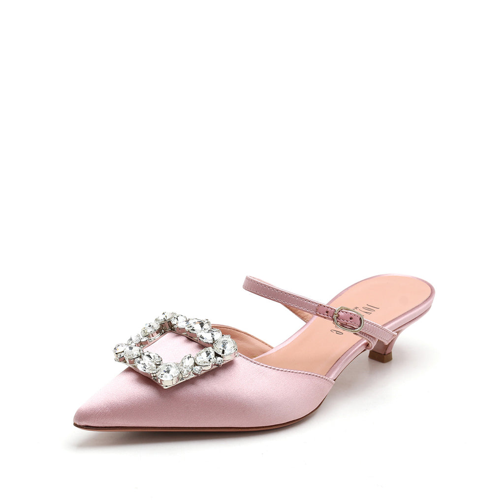 Mary Janes Buckle Heeled Mules
