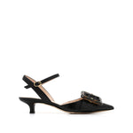 Tortoiseshell Buckle Heeled Pumps