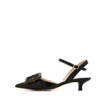 Tortoiseshell Buckle Heeled Pumps