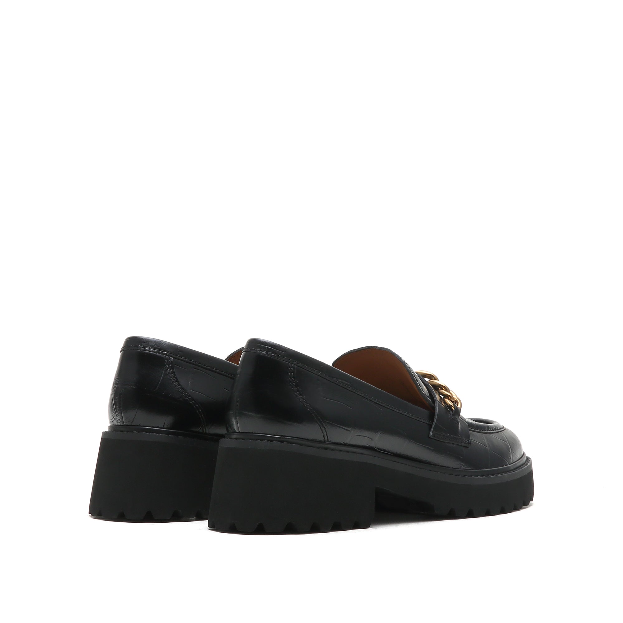Chain Buckles Platform loafers