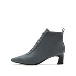 Stretch Flannel Lace Up Boots