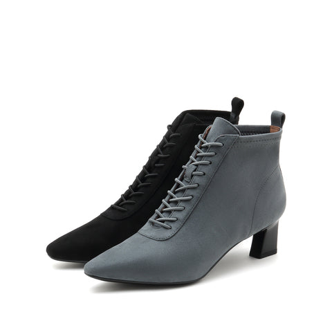 Stretch Flannel Lace Up Boots