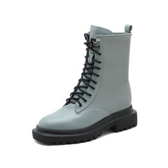 Stretch Sheep Leather Combat Boots