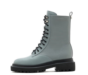 Stretch Sheep Leather Combat Boots