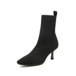 P Infinity Logo Fine Knit High Heel Boots